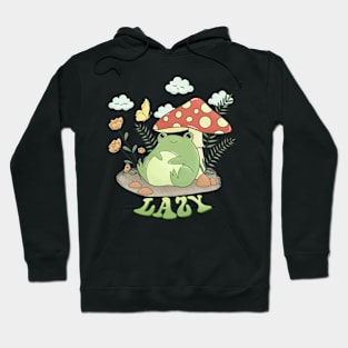 Lazy Frog Under Mushroom Umbrella Hoodie